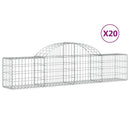 vidaXL 20 db íves horganyzott vas gabion kosár 200x30x40/60 cm