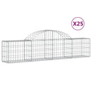 vidaXL 25 db íves horganyzott vas gabion kosár 200x30x40/60 cm