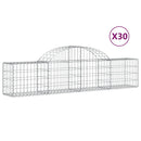 vidaXL 30 db íves horganyzott vas gabion kosár 200x30x40/60 cm