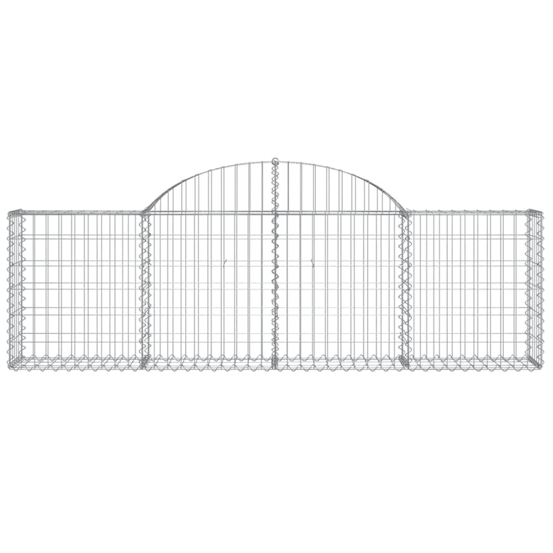 vidaXL 2 db íves horganyzott vas gabion kosár 200x30x60/80 cm