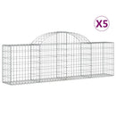 vidaXL 5 db íves horganyzott vas gabion kosár 200x30x60/80 cm