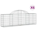 vidaXL 6 db íves horganyzott vas gabion kosár 200x30x60/80 cm