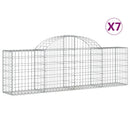 vidaXL 7 db íves horganyzott vas gabion kosár 200x30x60/80 cm