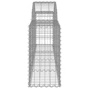 vidaXL 7 db íves horganyzott vas gabion kosár 200x30x60/80 cm