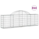 vidaXL 14 db íves horganyzott vas gabion kosár 200x30x60/80 cm