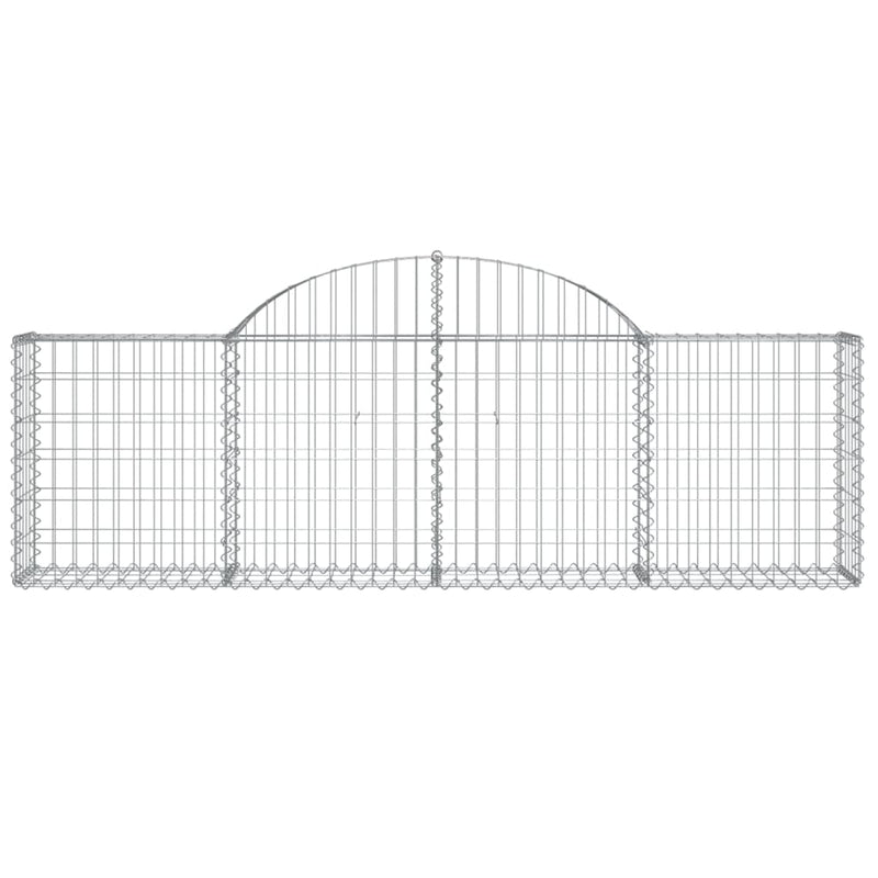 vidaXL 18 db íves horganyzott vas gabion kosár 200x30x60/80 cm