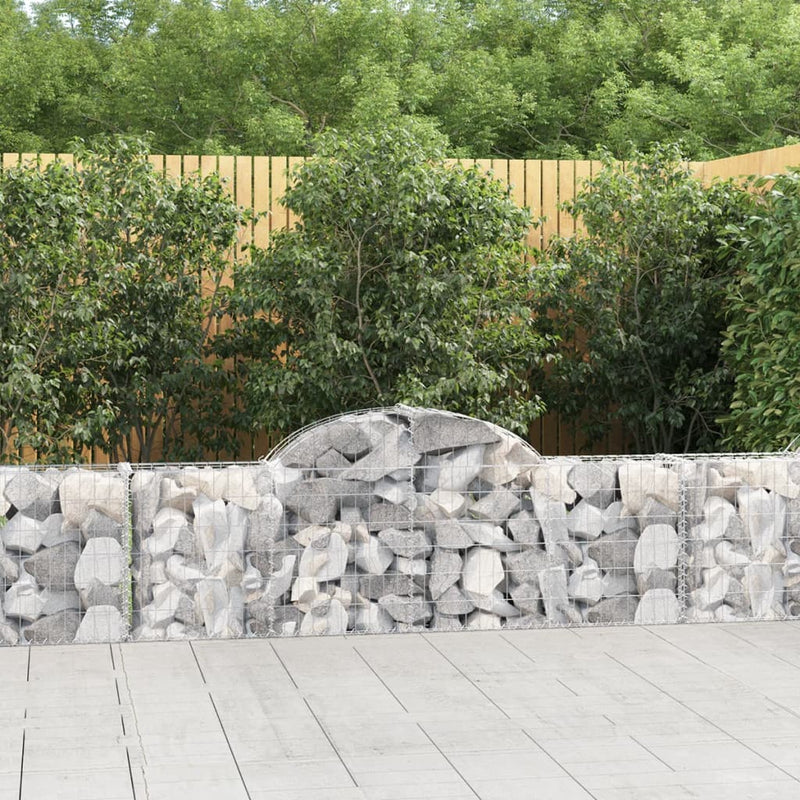 vidaXL 40 db íves horganyzott vas gabion kosár 200x30x60/80 cm