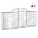 vidaXL 2 db íves horganyzott vas gabion kosár 200x30x80/100 cm