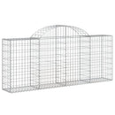 vidaXL 2 db íves horganyzott vas gabion kosár 200x30x80/100 cm