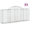 vidaXL 3 db íves horganyzott vas gabion kosár 200x30x80/100 cm