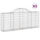 vidaXL 5 db íves horganyzott vas gabion kosár 200x30x80/100 cm