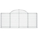 vidaXL 6 db íves horganyzott vas gabion kosár 200x30x80/100 cm