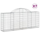 vidaXL 7 db íves horganyzott vas gabion kosár 200x30x80/100 cm
