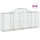 vidaXL 10 db íves horganyzott vas gabion kosár 200x30x80/100 cm