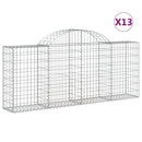 vidaXL 13 db íves horganyzott vas gabion kosár 200x30x80/100 cm