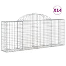 vidaXL 14 db íves horganyzott vas gabion kosár 200x30x80/100 cm