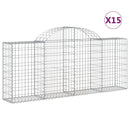 vidaXL 15 db íves horganyzott vas gabion kosár 200x30x80/100 cm