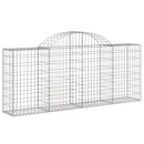 vidaXL 15 db íves horganyzott vas gabion kosár 200x30x80/100 cm