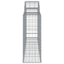 vidaXL 15 db íves horganyzott vas gabion kosár 200x30x80/100 cm