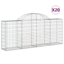vidaXL 20 db íves horganyzott vas gabion kosár 200x30x80/100 cm
