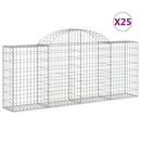 vidaXL 25 db íves horganyzott vas gabion kosár 200x30x80/100 cm