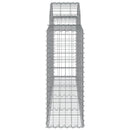 vidaXL 25 db íves horganyzott vas gabion kosár 200x30x80/100 cm