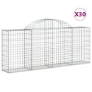 vidaXL 30 db íves horganyzott vas gabion kosár 200x30x80/100 cm