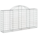 vidaXL 2 db íves horganyzott vas gabion kosár 200x30x100/120 cm