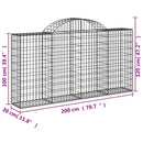 vidaXL 2 db íves horganyzott vas gabion kosár 200x30x100/120 cm