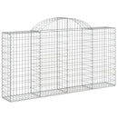 vidaXL 4 db íves horganyzott vas gabion kosár 200x30x100/120 cm