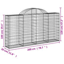vidaXL 5 db íves horganyzott vas gabion kosár 200x30x100/120 cm