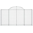 vidaXL 7 db íves horganyzott vas gabion kosár 200x30x100/120 cm