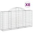 vidaXL 8 db íves horganyzott vas gabion kosár 200x30x100/120 cm