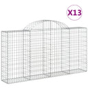 vidaXL 13 db íves horganyzott vas gabion kosár 200x30x100/120 cm