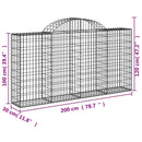 vidaXL 13 db íves horganyzott vas gabion kosár 200x30x100/120 cm