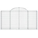 vidaXL 14 db íves horganyzott vas gabion kosár 200x30x100/120 cm