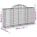 vidaXL 15 db íves horganyzott vas gabion kosár 200x30x100/120 cm