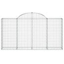 vidaXL 18 db íves horganyzott vas gabion kosár 200x30x100/120 cm