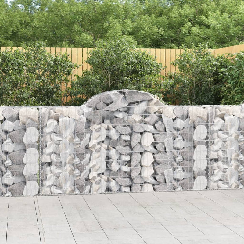 vidaXL 50 db íves horganyzott vas gabion kosár 200x30x100/120 cm