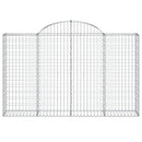 vidaXL 3 db íves horganyzott vas gabion kosár 200x30x120/140 cm