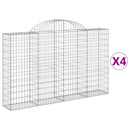 vidaXL 4 db íves horganyzott vas gabion kosár 200x30x120/140 cm