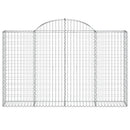 vidaXL 5 db íves horganyzott vas gabion kosár 200x30x120/140 cm