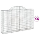 vidaXL 6 db íves horganyzott vas gabion kosár 200x30x120/140 cm