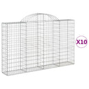 vidaXL 10 db íves horganyzott vas gabion kosár 200x30x120/140 cm