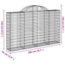 vidaXL 11 db íves horganyzott vas gabion kosár 200x30x120/140 cm