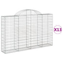 vidaXL 13 db íves horganyzott vas gabion kosár 200x30x120/140 cm