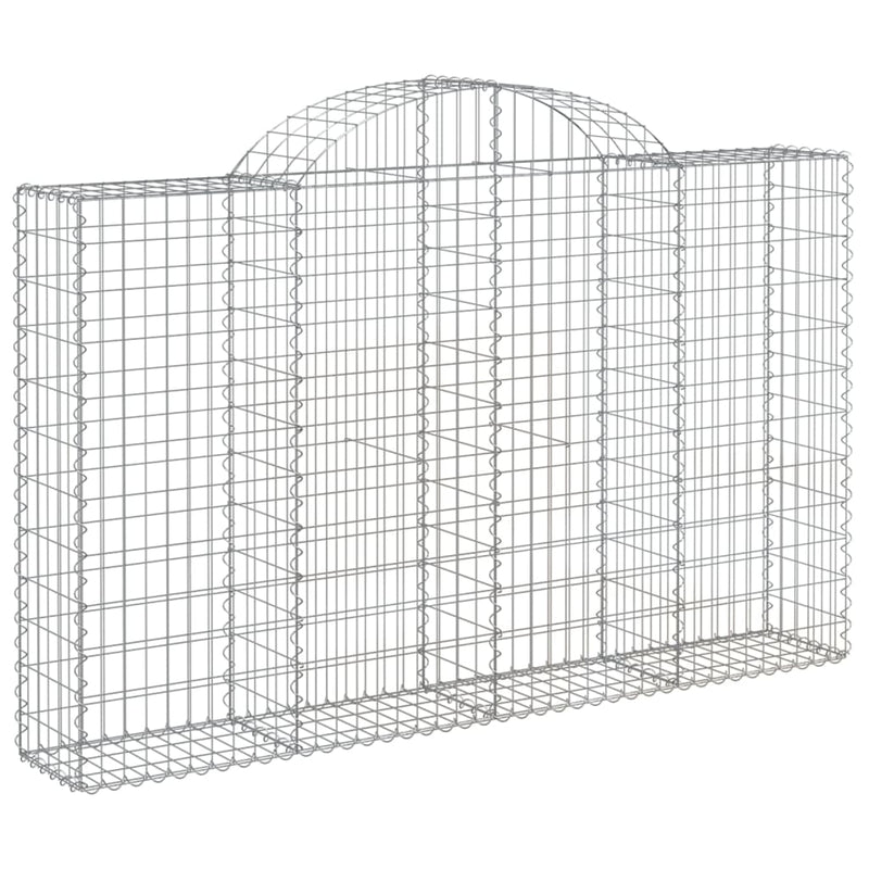 vidaXL 14 db íves horganyzott vas gabion kosár 200x30x120/140 cm