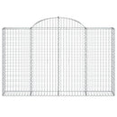 vidaXL 15 db íves horganyzott vas gabion kosár 200x30x120/140 cm