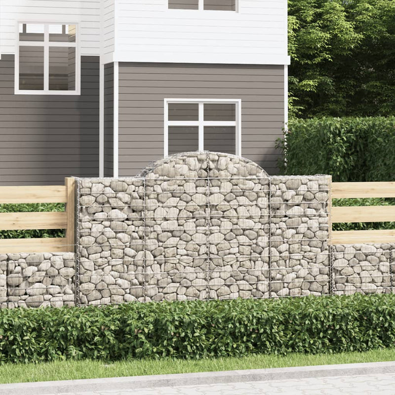 vidaXL 15 db íves horganyzott vas gabion kosár 200x30x120/140 cm