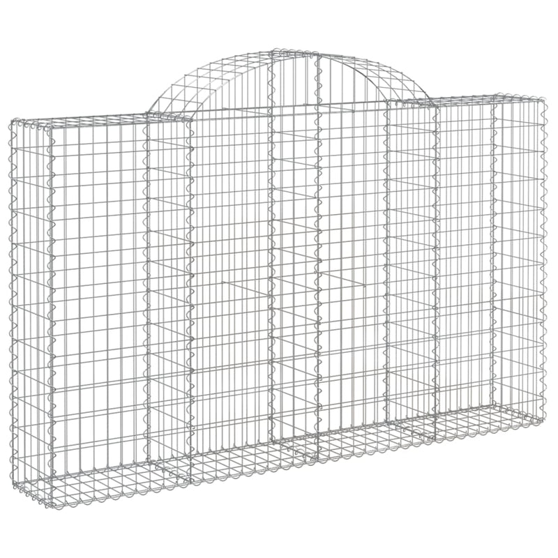 vidaXL 18 db íves horganyzott vas gabion kosár 200x30x120/140 cm